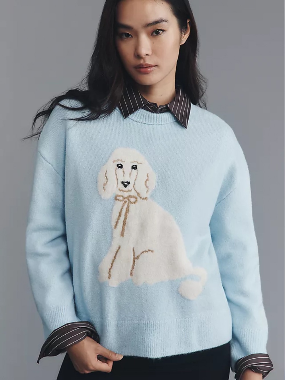 NWOT Maeve Crew Neck Dog Icon Pullover Sweater